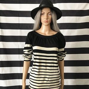 Black and Cream Striped sweater.